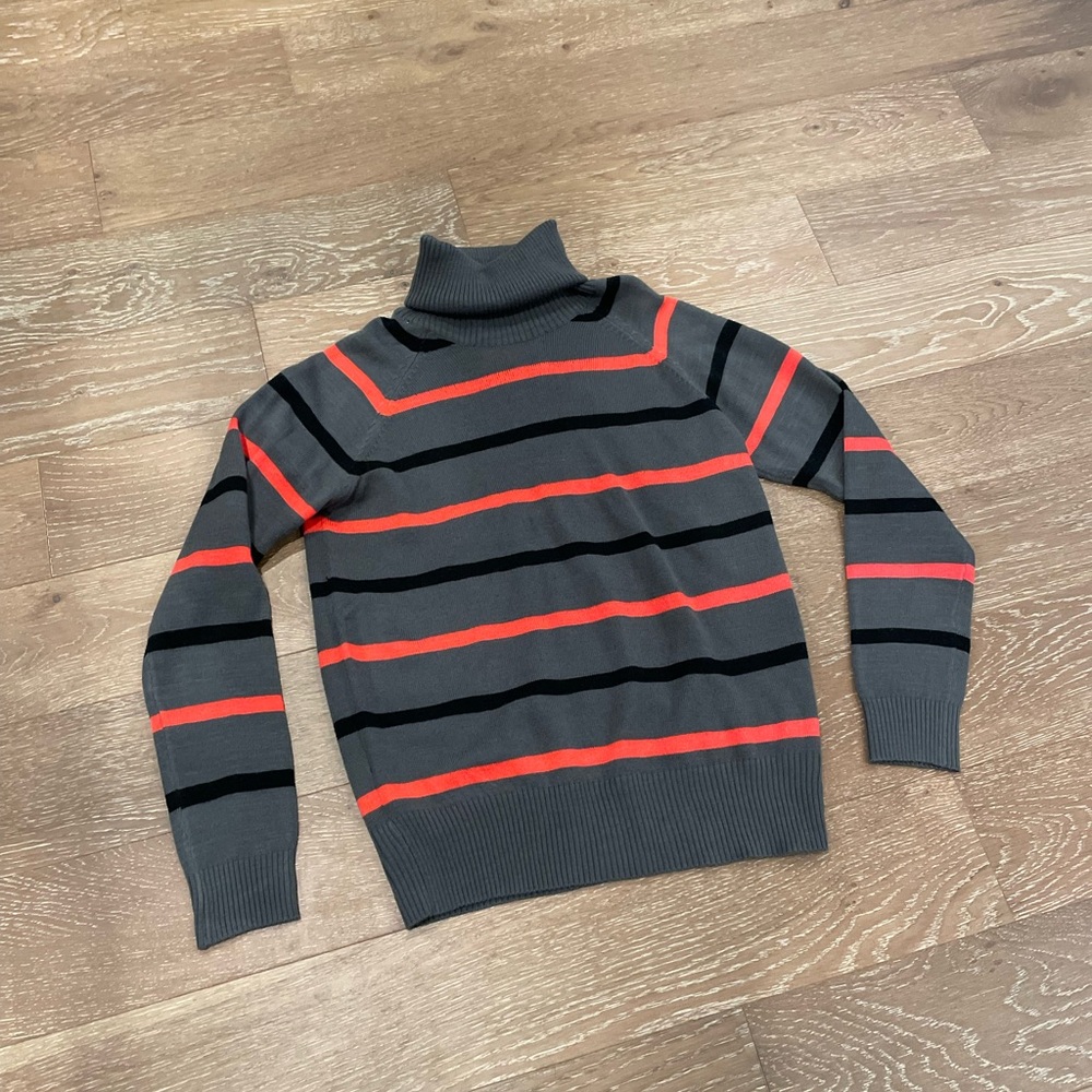 Striped Gray and Red Men's Sweater